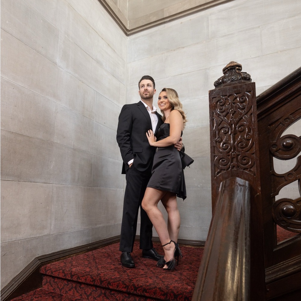 LULU’S Soiree Hour Black Satin Strapless Bow Mini Dress